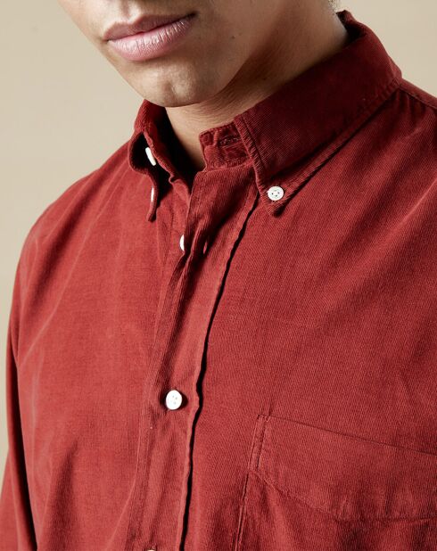 Chemise en Velours Milleraies regular Pitt Pat rust