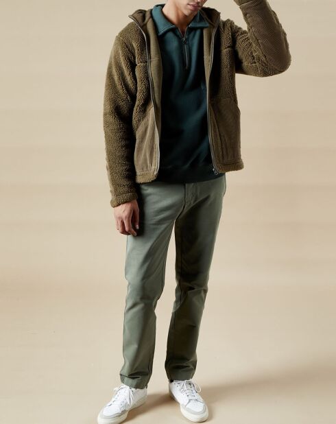 Blouson en Fausse Fourrure Zip army