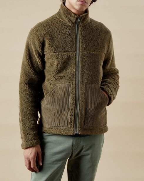 Blouson en Fausse Fourrure Zip army
