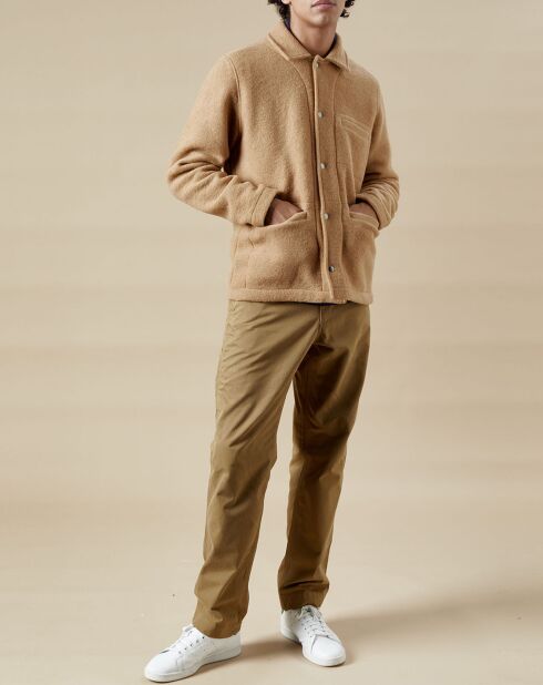 Pantalon Theo fines rayures maize