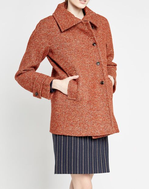 Manteau en Laine mélangée Neil rouille chiné
