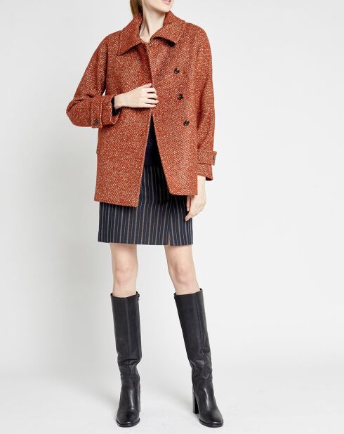 Manteau en Laine mélangée Neil rouille chiné