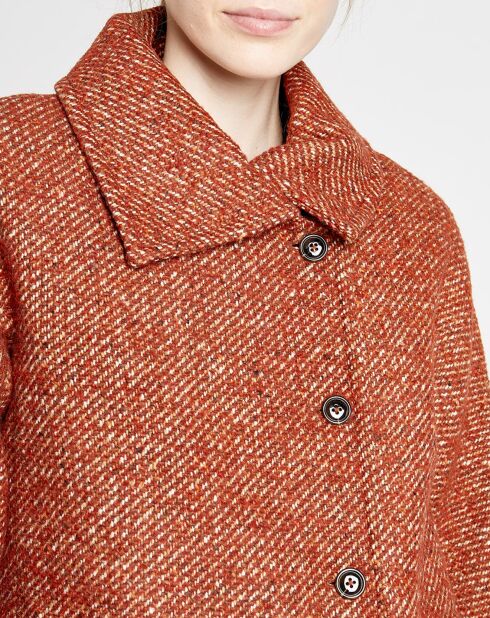 Manteau en Laine mélangée Neil rouille chiné