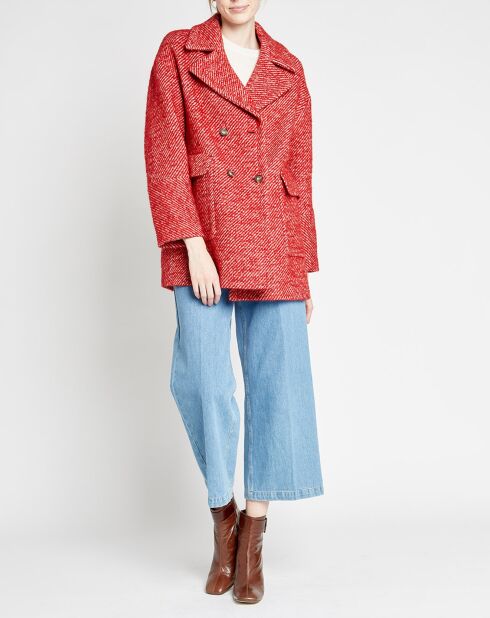 Manteau en Laine mélangée Mathias rouge chiné