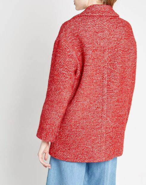 Manteau en Laine mélangée Mathias rouge chiné