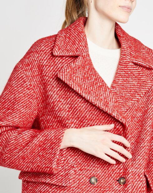 Manteau en Laine mélangée Mathias rouge chiné