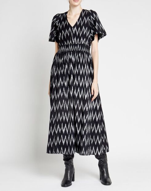 Robe Cathy B imprimée noire