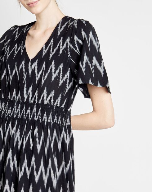 Robe Cathy B imprimée noire