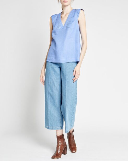 Top 100% Lin Fary B bleu