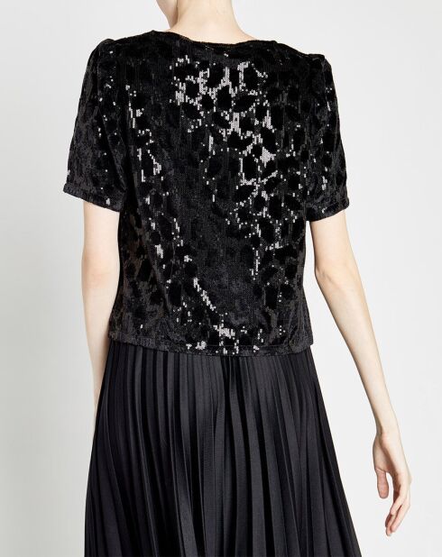 Top en Velours & Sequins Casey noir