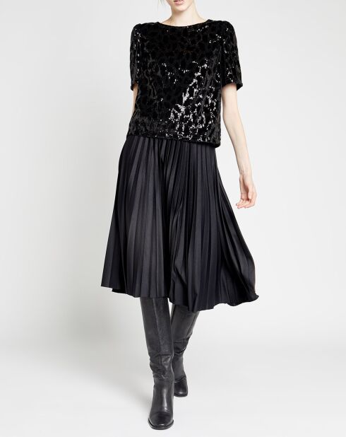 Top en Velours & Sequins Casey noir