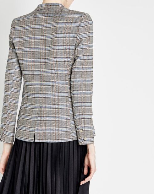 Blazer Fanelly imprimé Prince-de-Galles bleu/beige/marron