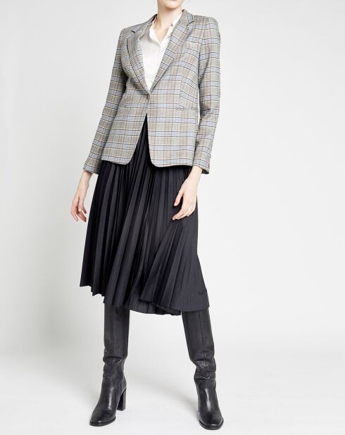 Blazer Fanelly imprimé Prince-de-Galles bleu/beige/marron