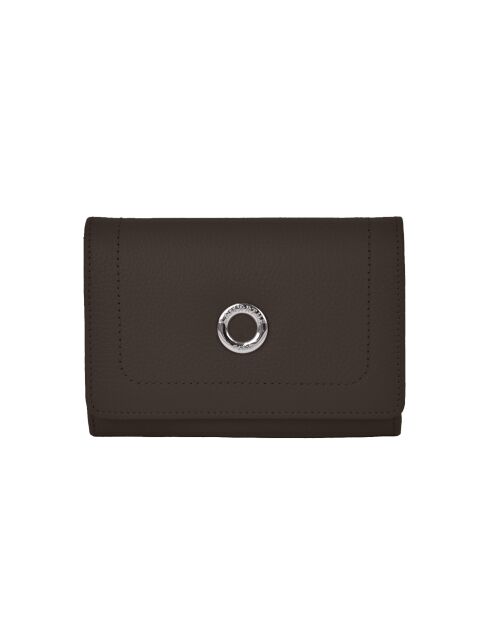 Portefeuille en cuir Paris Marron - 14,7x11,8 cm