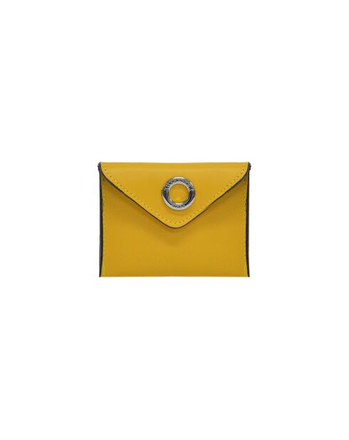 Pochette en cuir de vachette Glamour Jaune - 11x8 cm