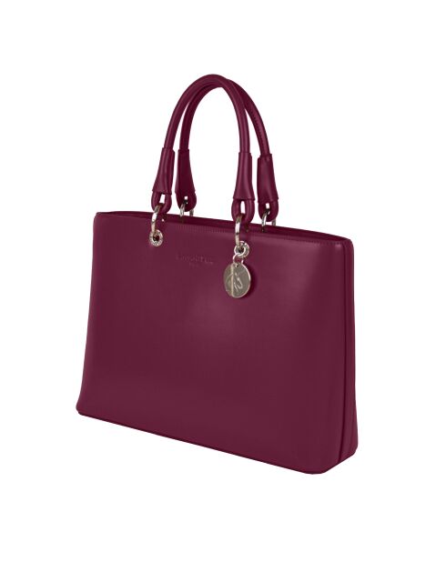 Sac à main en refente de cuir Caprice Bordeaux - 35x25x11 cm