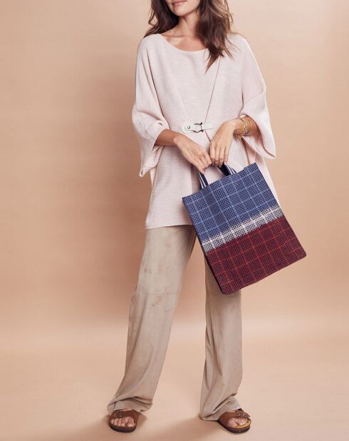 Sac Cabas 100% Laine Idyle Opaline jean - 36x30x14 cm
