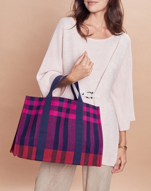 Sac Shopping 100% Laine Maud fuchsia - 30x42x20 cm