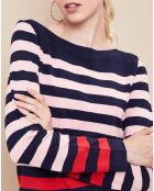 Pull Actuel en Maille mélangée rouge