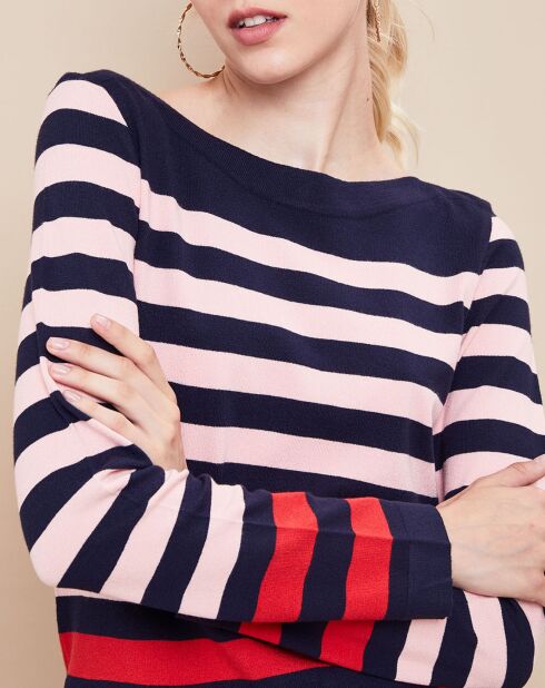 Pull Actuel en Maille mélangée rouge