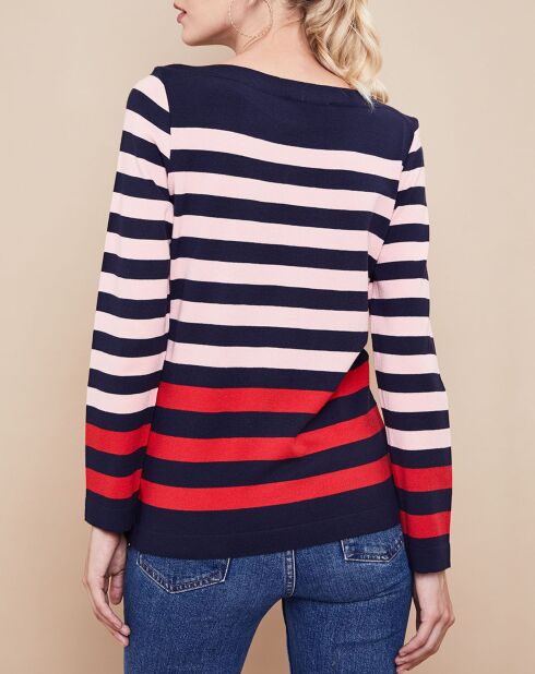 Pull Actuel en Maille mélangée rouge