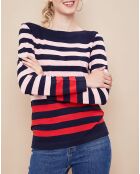 Pull Actuel en Maille mélangée rouge
