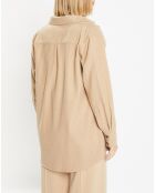 Veste surchemise en Laine Mélangée Manon beige
