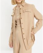 Veste surchemise en Laine Mélangée Manon beige