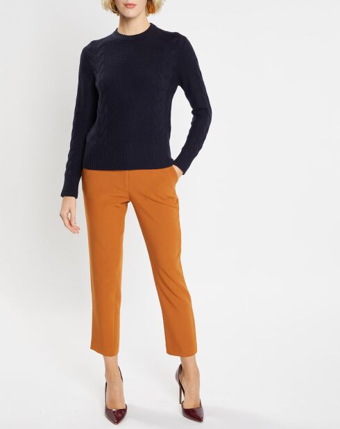Pantalon Cigarette à pinces Mini camel
