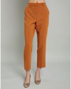 Pantalon Cigarette à pinces Mini camel