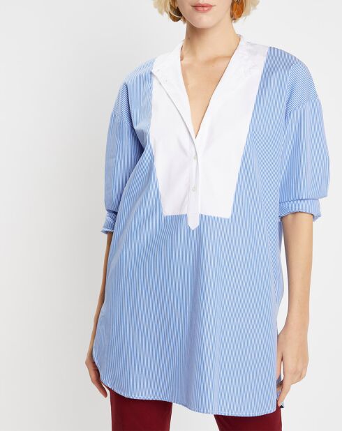 Blouse Mido à rayures bleue
