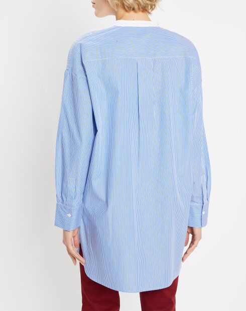 Blouse Mido à rayures bleue