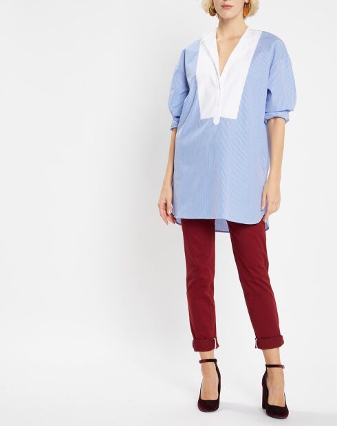 Blouse Mido à rayures bleue