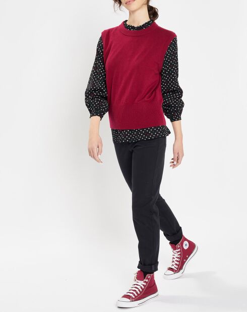 Pull en Laine mélangée Polux rouge foncé