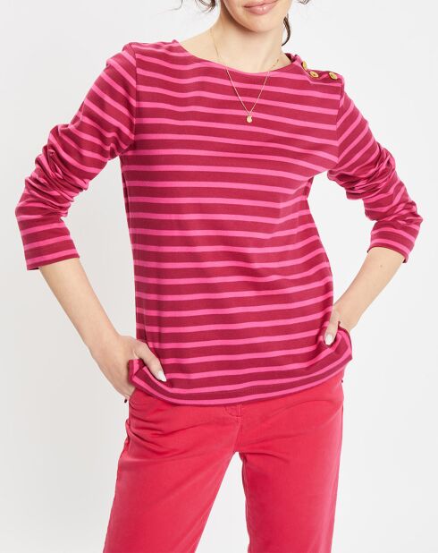 T-Shirt en Coton biologique Parin Marin rose/rouge