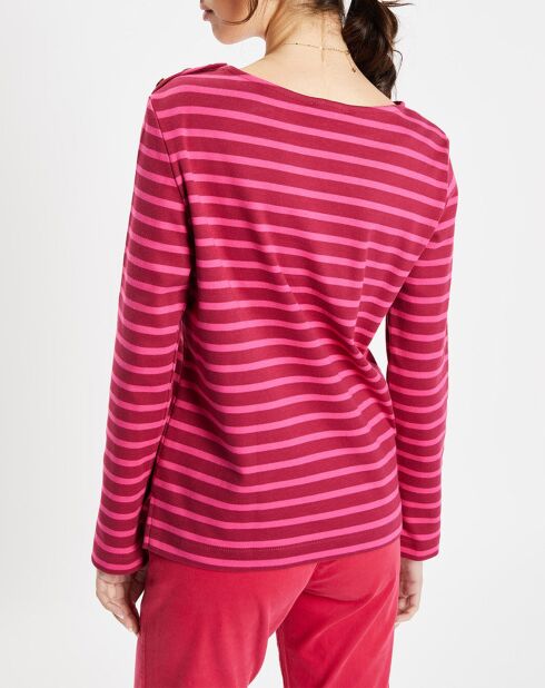 T-Shirt en Coton biologique Parin Marin rose/rouge