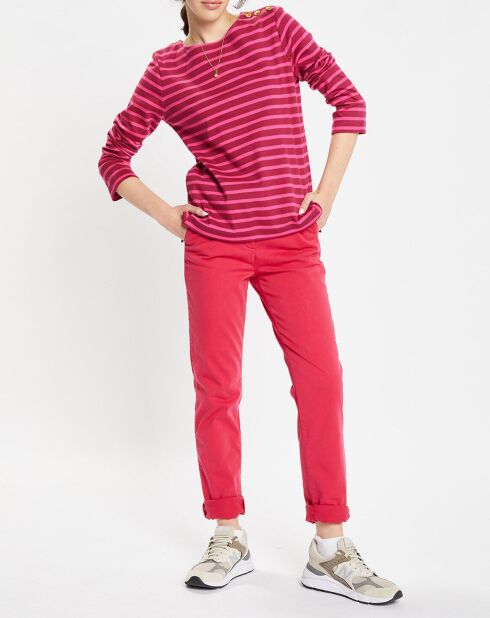 T-Shirt en Coton biologique Parin Marin rose/rouge