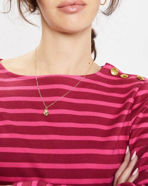 T-Shirt en Coton biologique Parin Marin rose/rouge