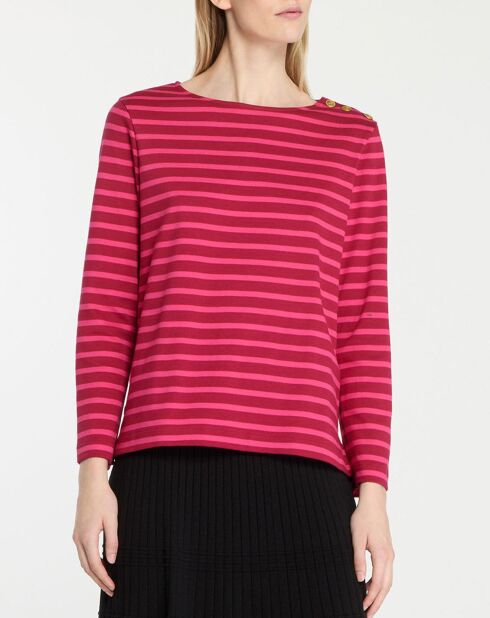 T-Shirt en Coton biologique Parin Marin rose/rouge