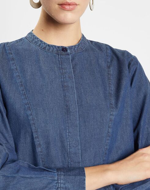 Blouse ajustée Pen bleue