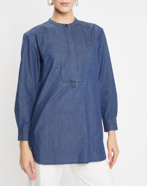 Blouse ajustée Pen bleue