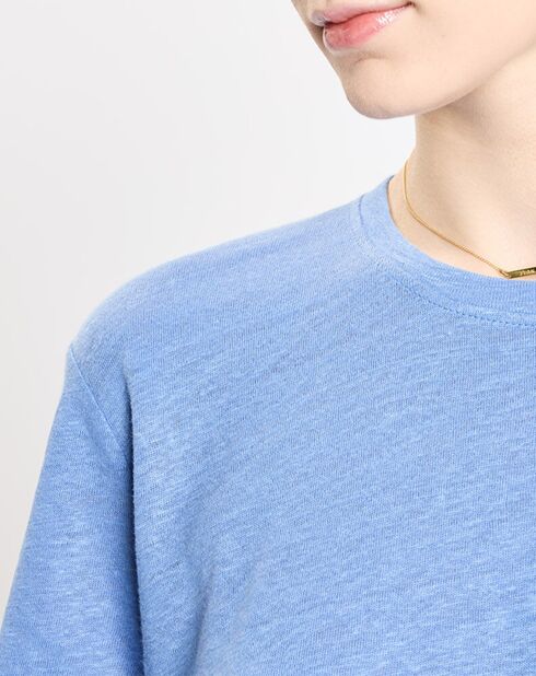 T-Shirt 100% Lin Ariba bleu