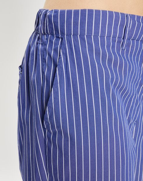 Pantalon Aix rayé blanc/bleu