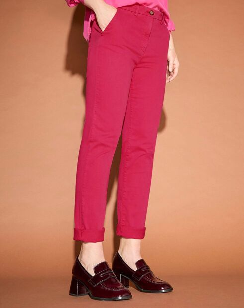 Pantalon chino Cyrilp rose foncé