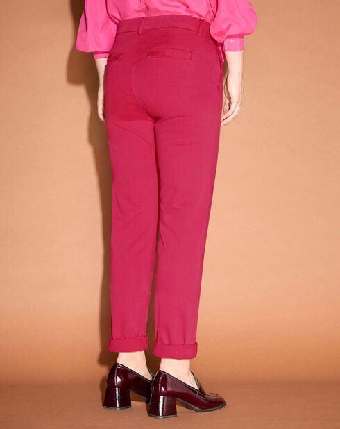 Pantalon chino Cyrilp rose foncé