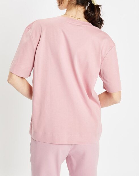 T-Shirt 100% Coton Biologique Baribo col V rose