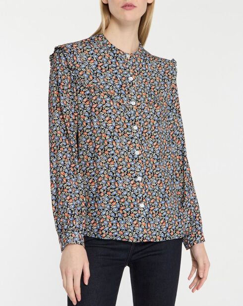 Top Bruce imprimé fleurs noir
