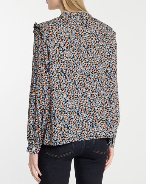 Top Bruce imprimé fleurs noir