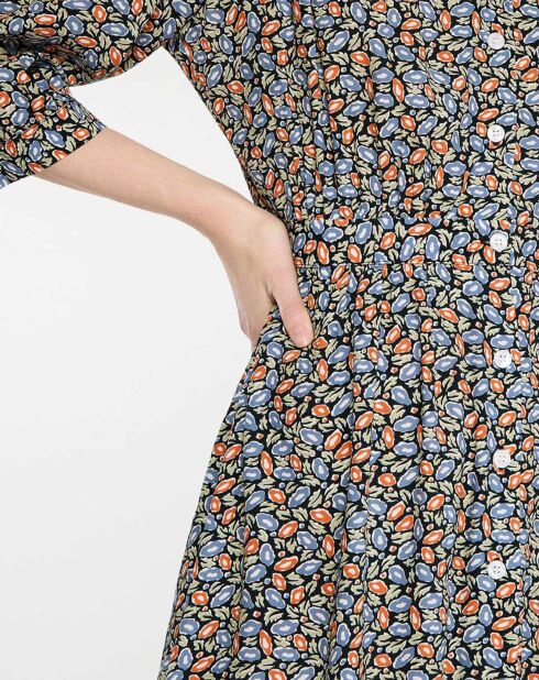 Betty zwarte jurk met bloemenprint