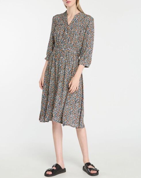 Betty zwarte jurk met bloemenprint